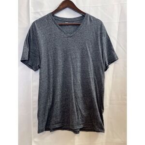 Public Opinion Navy White Small Striped V-neck Short Sleeve Tee, Men's Size XXL